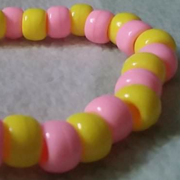 pink and yellow kandi bracelet - Picture 5 of 5